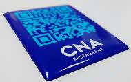 Códigos QR con gota de resina para menús restaurantes
